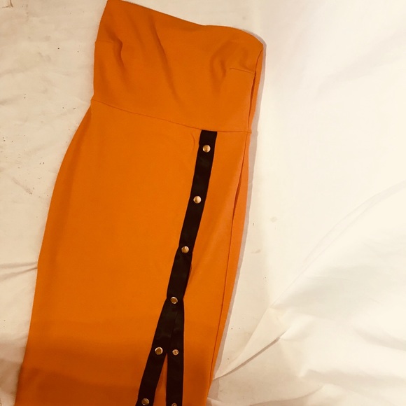 Boohoo night strapless midi dress with side snaps - Picture 7 of 8